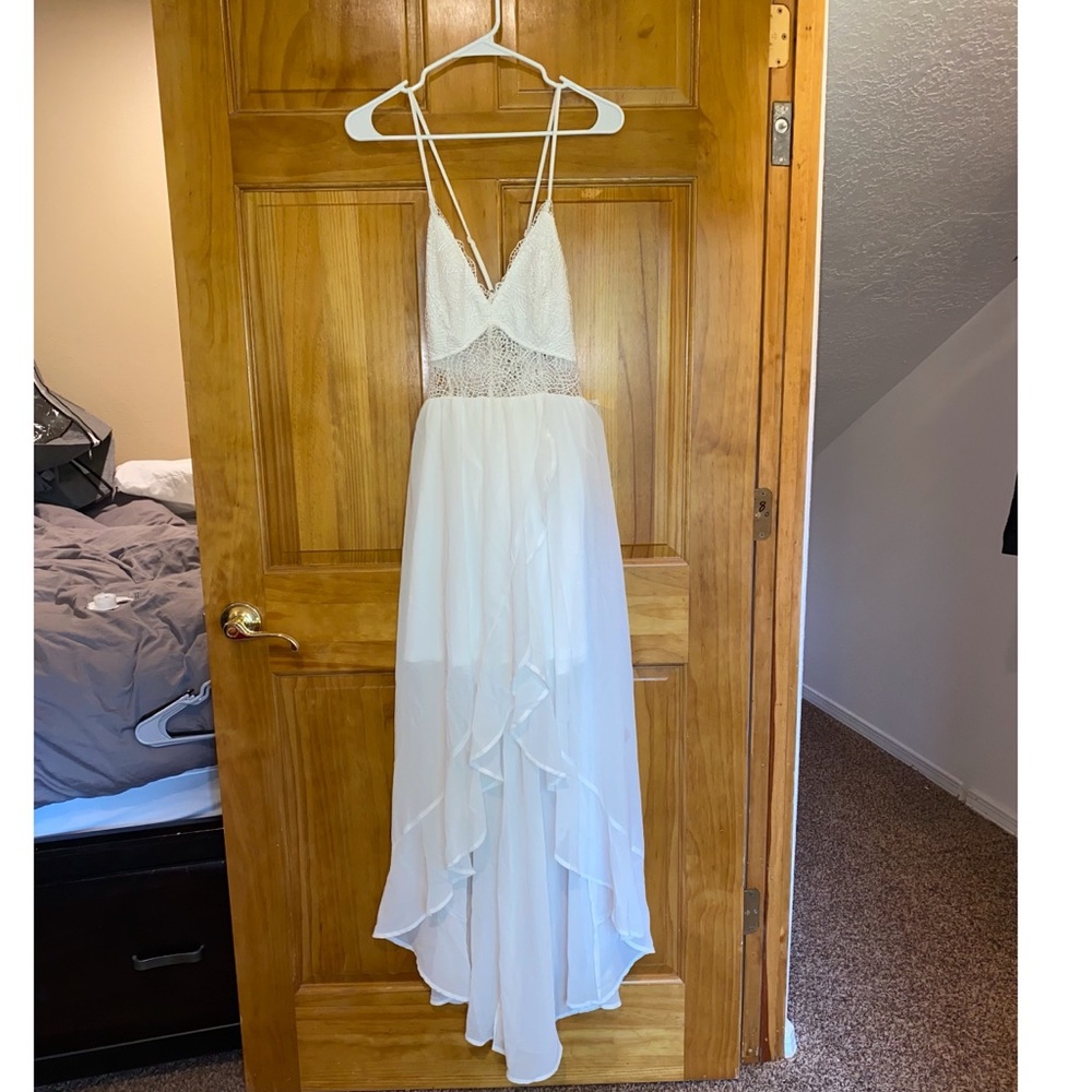 White sexy feels crochet maxi dress